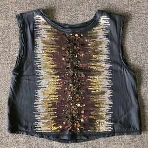 Sequin Sleeveless Cop Top from Urban Outfitters